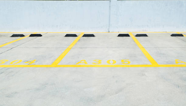 istock Parking sign on the floor 1124660926