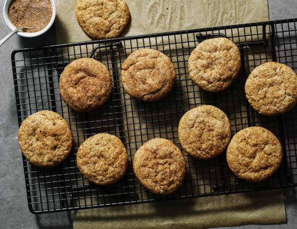 istock Closeup of Snickerdoodle cookies on a tray 1124665312