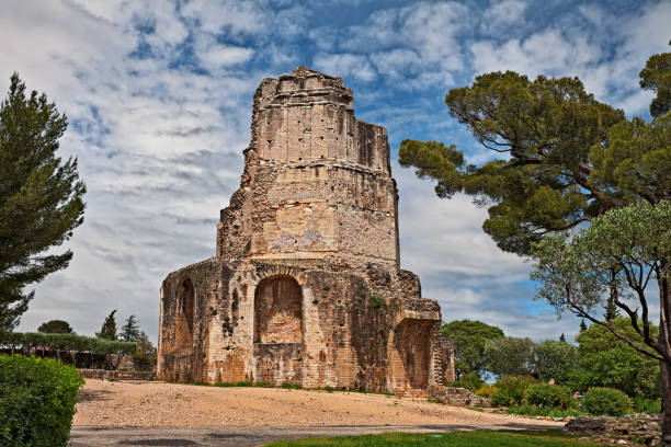 istock Nimes, France: the ancient Roman Tour Magne 1124665868