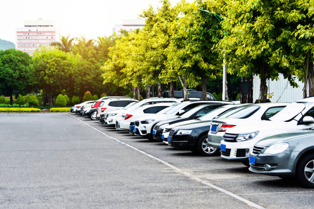Cars in parking garage background