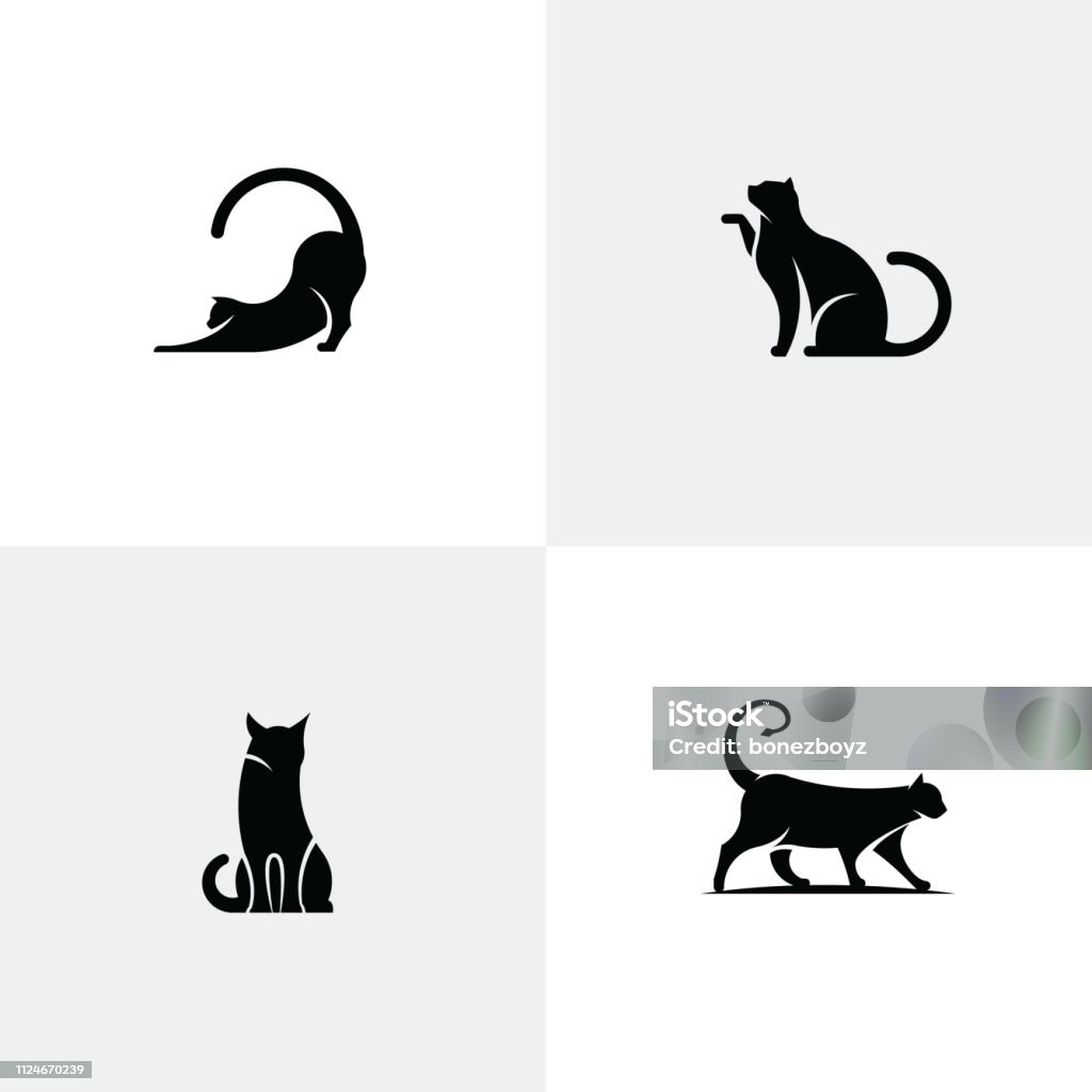 Set Of Black Cat Icons Stock Illustration - Download Image Now - Domestic  Cat, Icon, Illustration - iStock