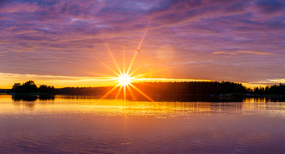 Midnight sun in Sweden