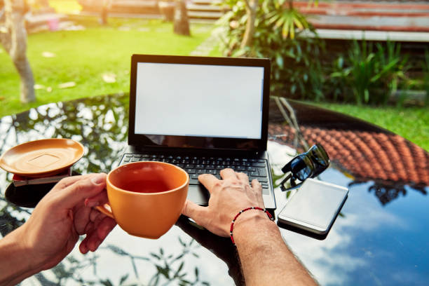 istock Freelancer working on a laptop and vacation. 1124671687