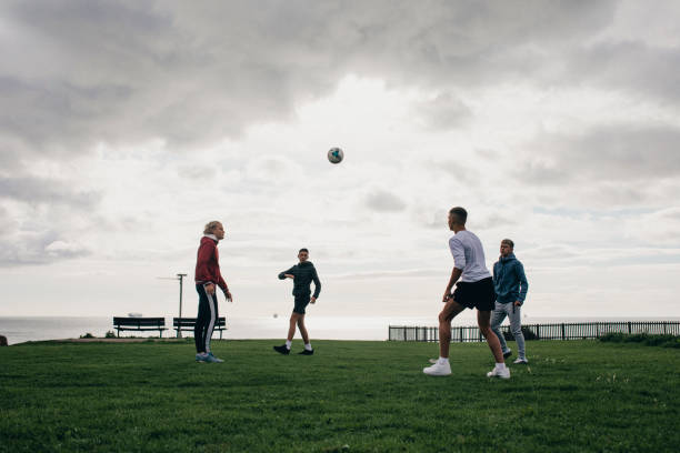 friendly game of football. - friendly match imagens e fotografias de stock