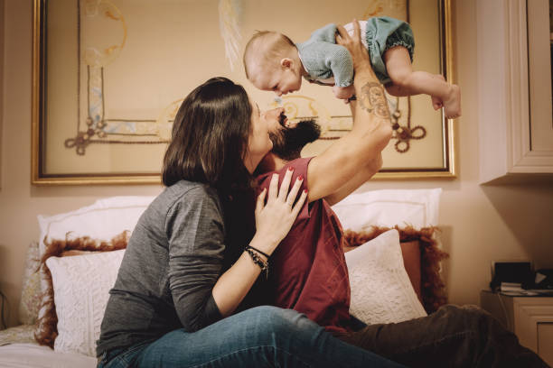 istock Family playing in bed 1124672766