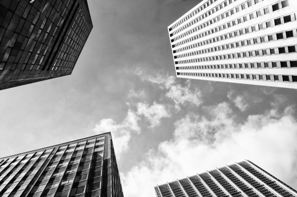 istock Skyscrapers from below, Lower Manhattan, NYC. 1124673039