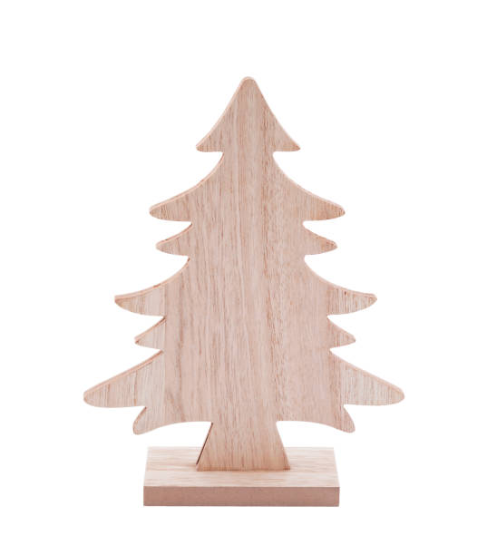 istock Wooden Christmas tree shape with clipping path 1124679829