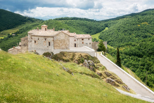 istock view over Elcito in Italy Marche 1124680741