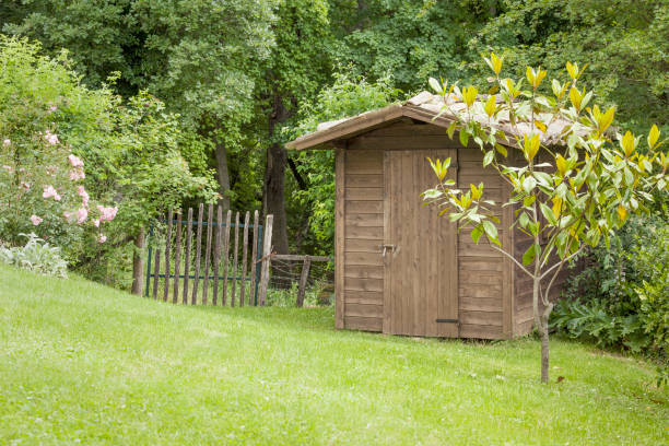 istock garden hut and an old gate 1124680825
