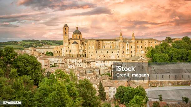 Urbino Marche Italy At Evening Time Stock Photo - Download Image Now - Urbino, Italy, Doge's Palace - Venice
