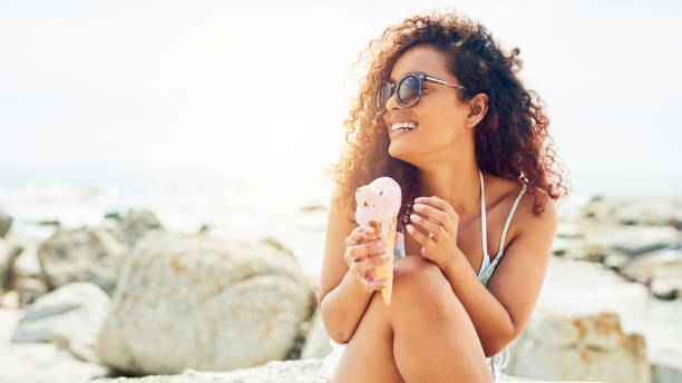 istock Summer melts ice cream. She melts hearts 1124681197