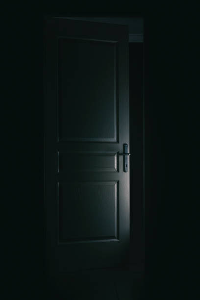 part of a door illuminated in dark