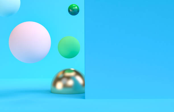 istock 3d Minimalist geometrical abstract background, pastel colors, 3D render. 1124682503