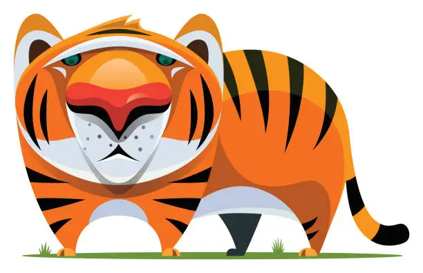 Vector illustration of young tiger character