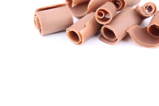 istock Chocolate shavings on white background 1124683562