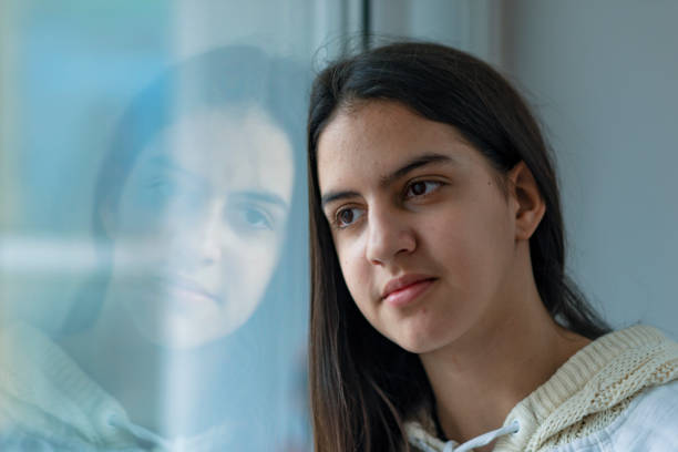istock Close-up of serene girl thinking. 1124683725