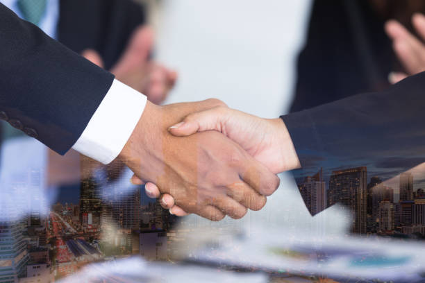 istock Business people shake hand in meeting 1124688545