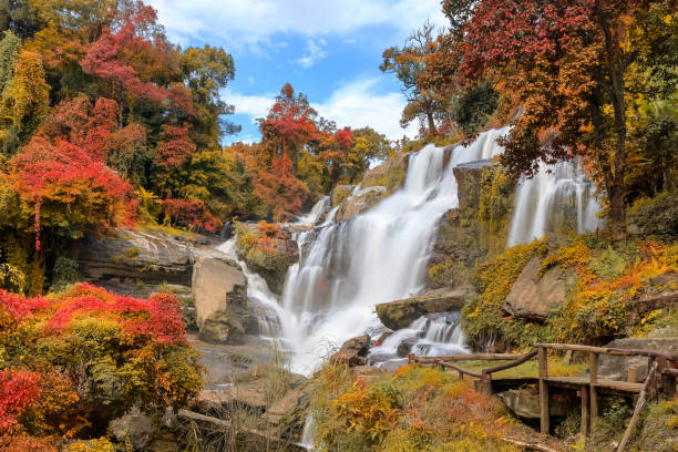 istock Waterfall in national park during autumn 1124688595
