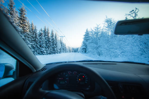 istock Winter road view from Sotkamo, Finland. 1124690322