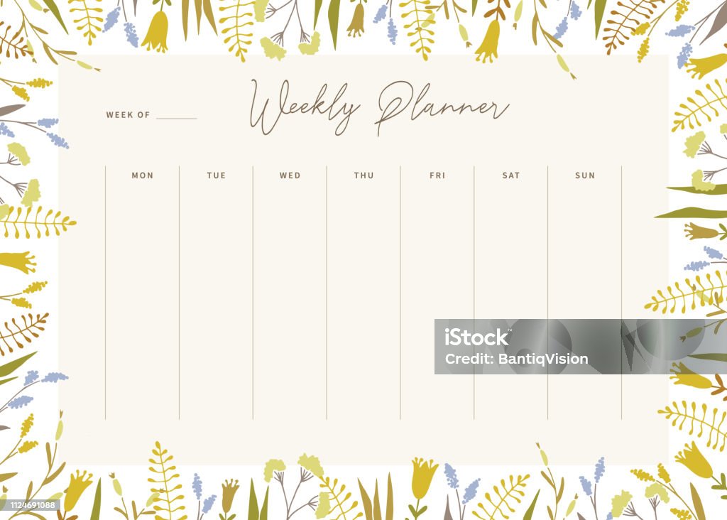 Planner Vector Simple Vector Planner Template Stock Illustration - Download Image Now ...