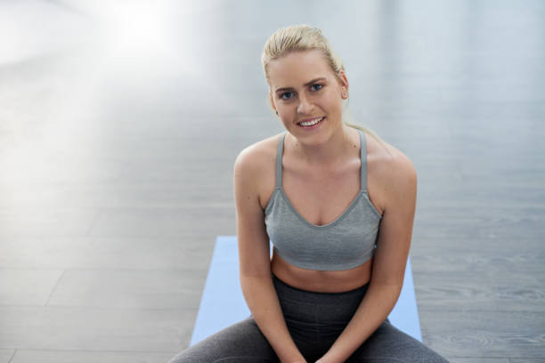 istock Yoga calms my down the best 1124691858