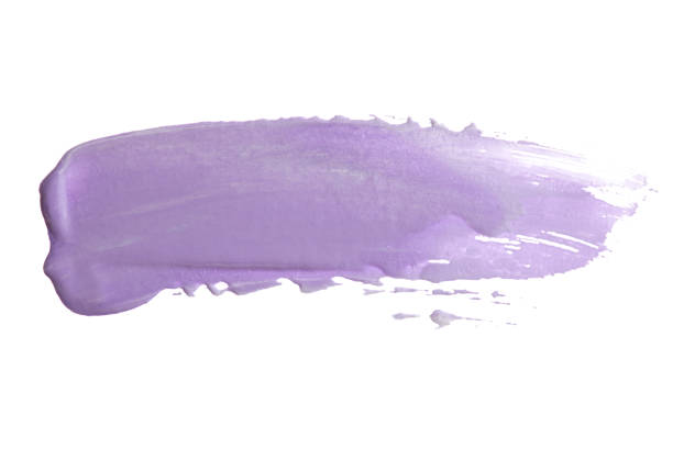 istock Abstract violet acrylic color brush stroke. Isolated on white. 1124694234