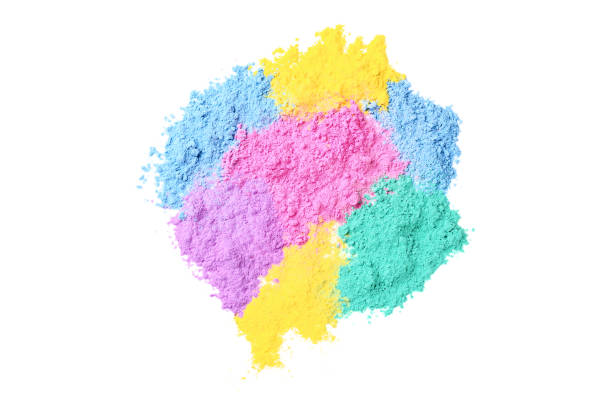 istock Colorful holi powders isolated on white background 1124694647