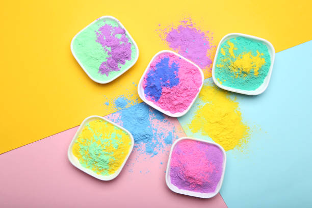 istock Colorful holi powder in bowls 1124694687