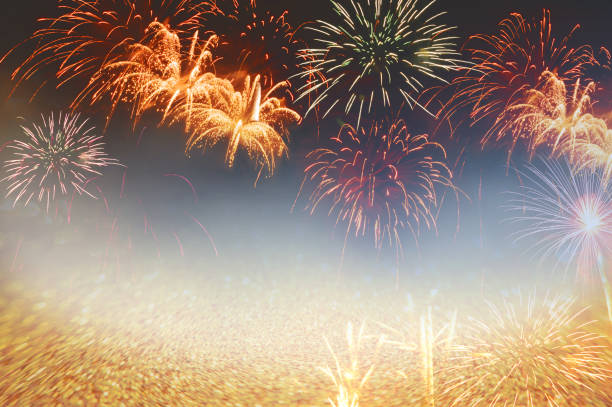 istock firework abstract background for celebration design to gold color style 1124697274