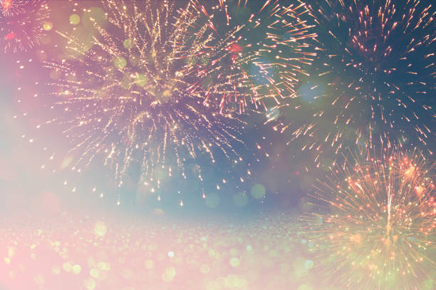 istock firework abstract background for celebration design to gold color style 1124697360