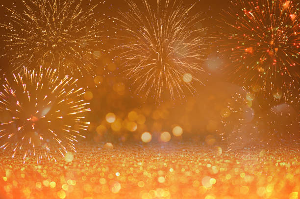 istock firework abstract background for celebration design to gold color style 1124697800