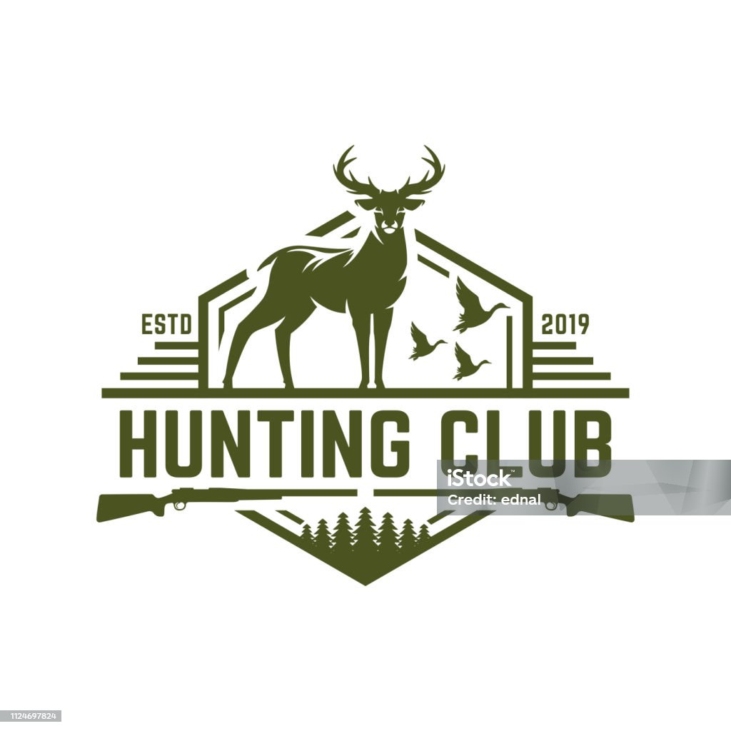 Deer or duck hunting badge, hunting emblem for hunting club and sports Hunting - Sport stock vector