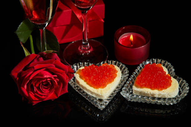 istock Champagne and red caviar 1124701695