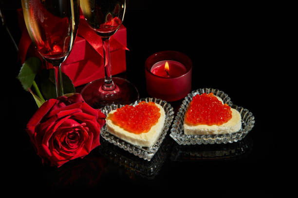 istock Champagne and red caviar 1124701731