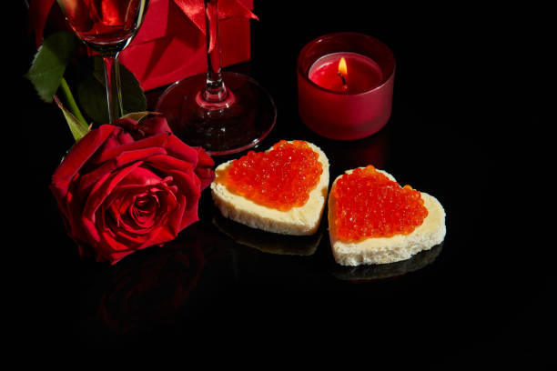 istock Champagne and red caviar 1124701748