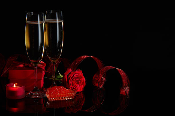 istock Champagne and red caviar 1124701764