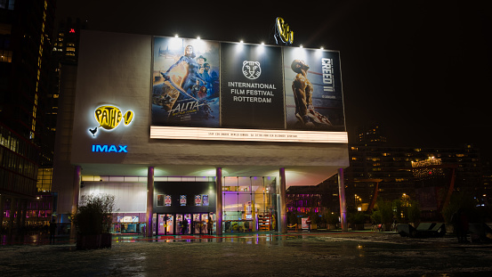 Rotterdam / the Netherlands - January 24, 2019: Pathe Cinema Building during International Film Festival Rotterdam (IFFR)