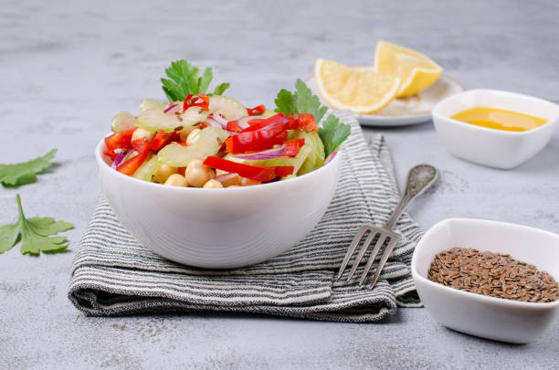 istock Raw vegetable salad with chickpeas 1124714288
