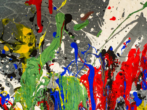 istock paint smudges. Color chaos. Mixed different colors. Expressionism 1124721277