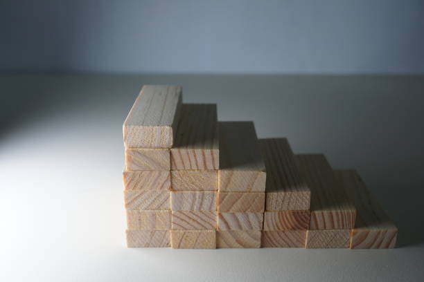 istock Wooden blocks, used for Jenga game or dominoes. 1124721853