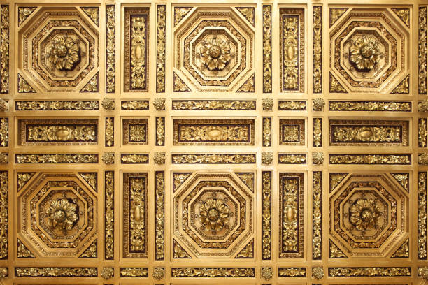 istock Background gold color various details 1124721862