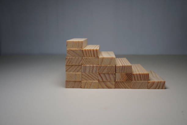 istock Wooden blocks, used for Jenga game or dominoes. 1124722029
