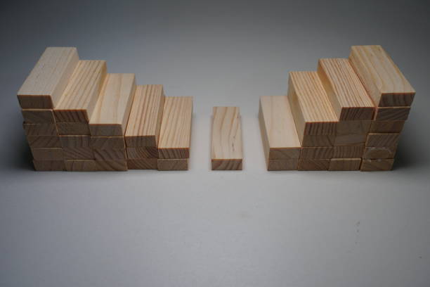 istock Wooden blocks, used for Jenga game or dominoes. 1124722110