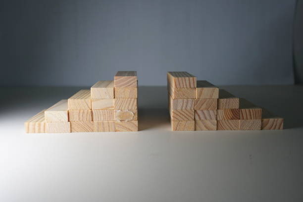 istock Wooden blocks, used for Jenga game or dominoes. 1124722295