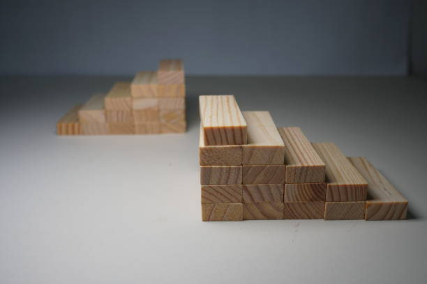 istock Wooden blocks, used for Jenga game or dominoes. 1124723802