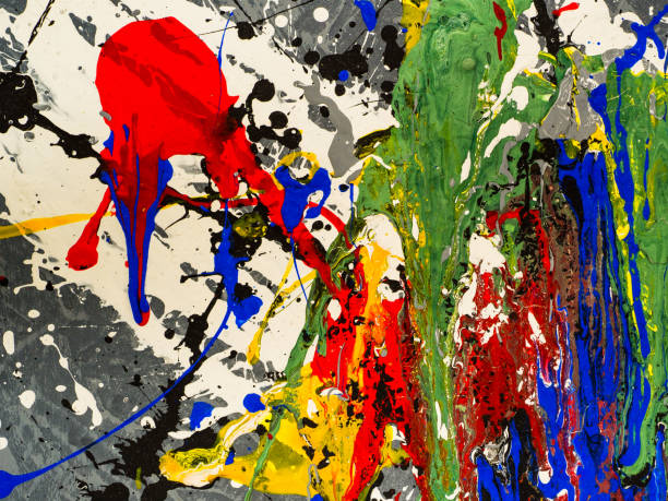 istock paint smudges. Color chaos. Mixed different colors. Expressionism. 1124724031