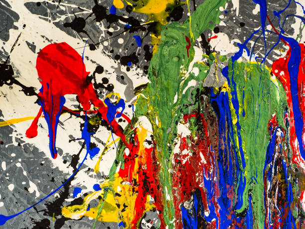 istock paint smudges. Color chaos. Mixed different colors. Expressionism 1124724097