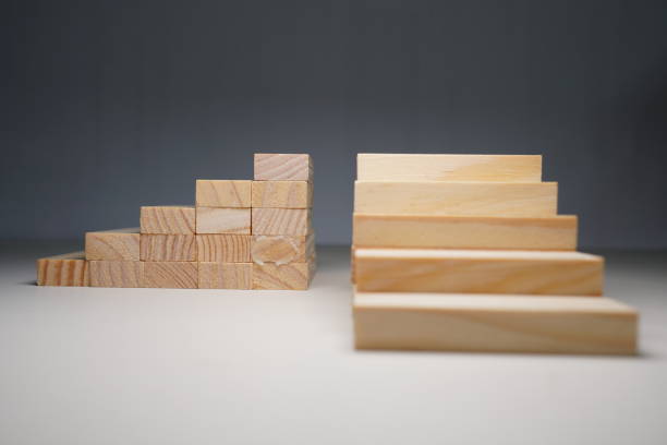 istock Wooden blocks, used for Jenga game or dominoes. 1124724132