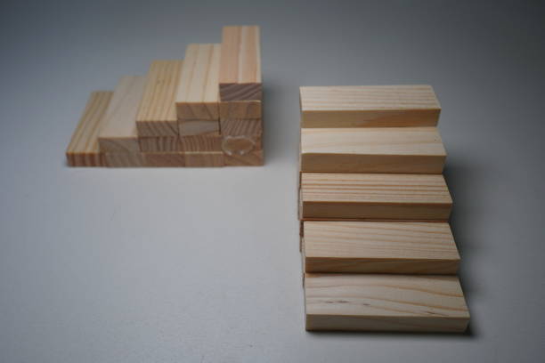 istock Wooden blocks, used for Jenga game or dominoes. 1124724171
