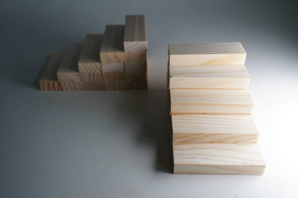 istock Wooden blocks, used for Jenga game or dominoes. 1124724230
